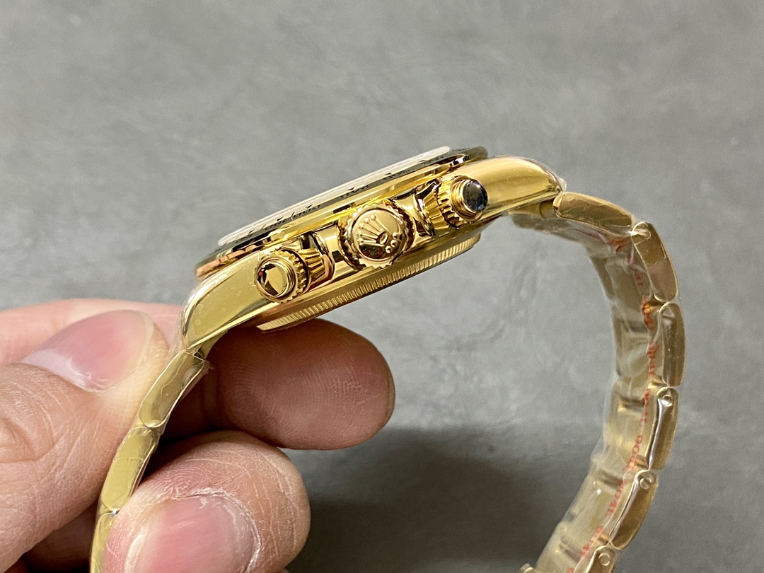 Rolex Daytona 116508 Yellow Gold Champagne Index Dial 40MM Mens Replica Watch