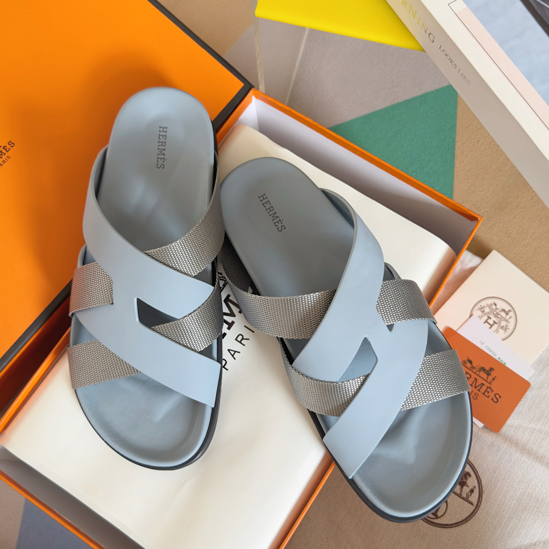 Hermes Shoes Kazimir series couple slippers