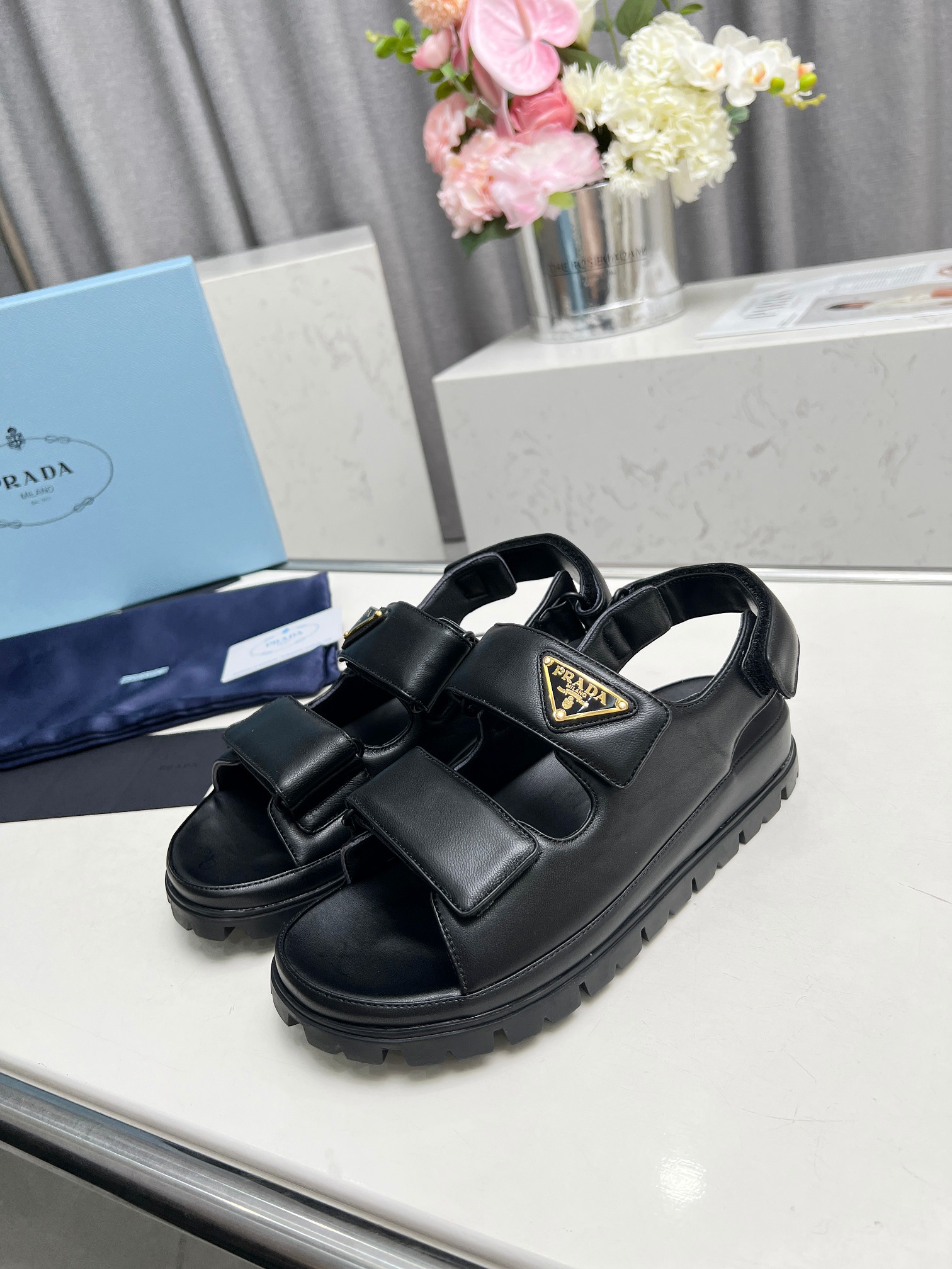 Prada Shoes Spring and summer runway style thick soled sandals