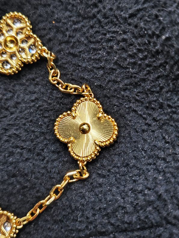 Van Cleef Bracelet Dupe �� Gold & Diamonds Clover Bracelet
