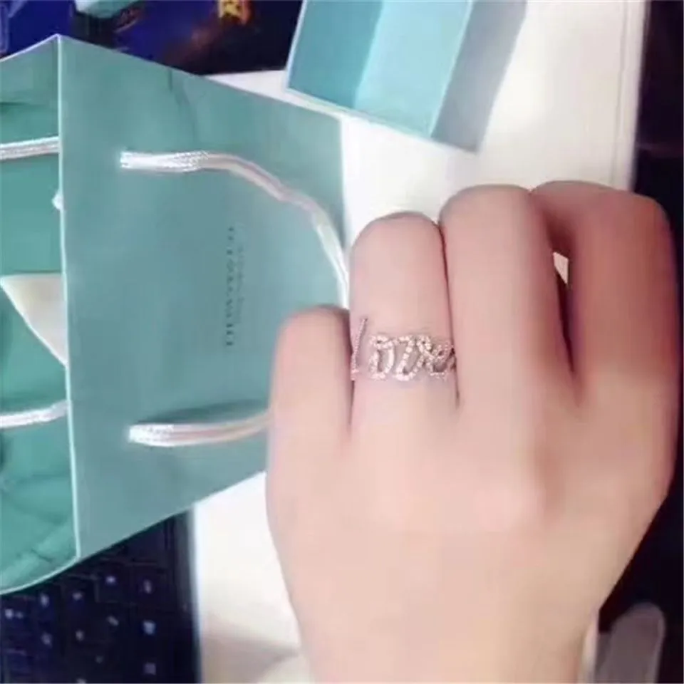 Tiffany Palomas Graffiti Love Letter Crystals Ring Street Shop Women GRP04140