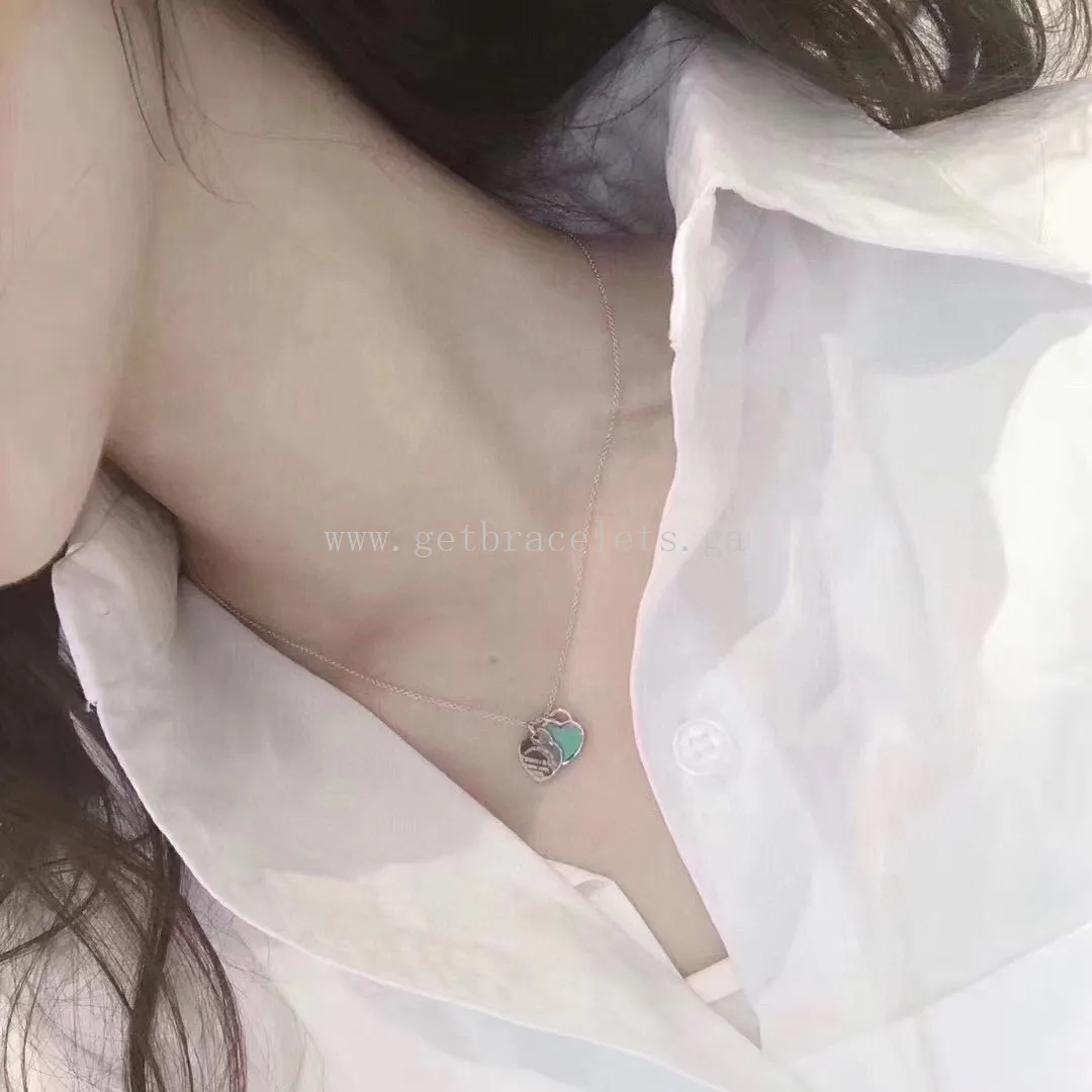 Return to Tiffany Tiffany Blue Double Heart Tag Pendant in Silver Mini