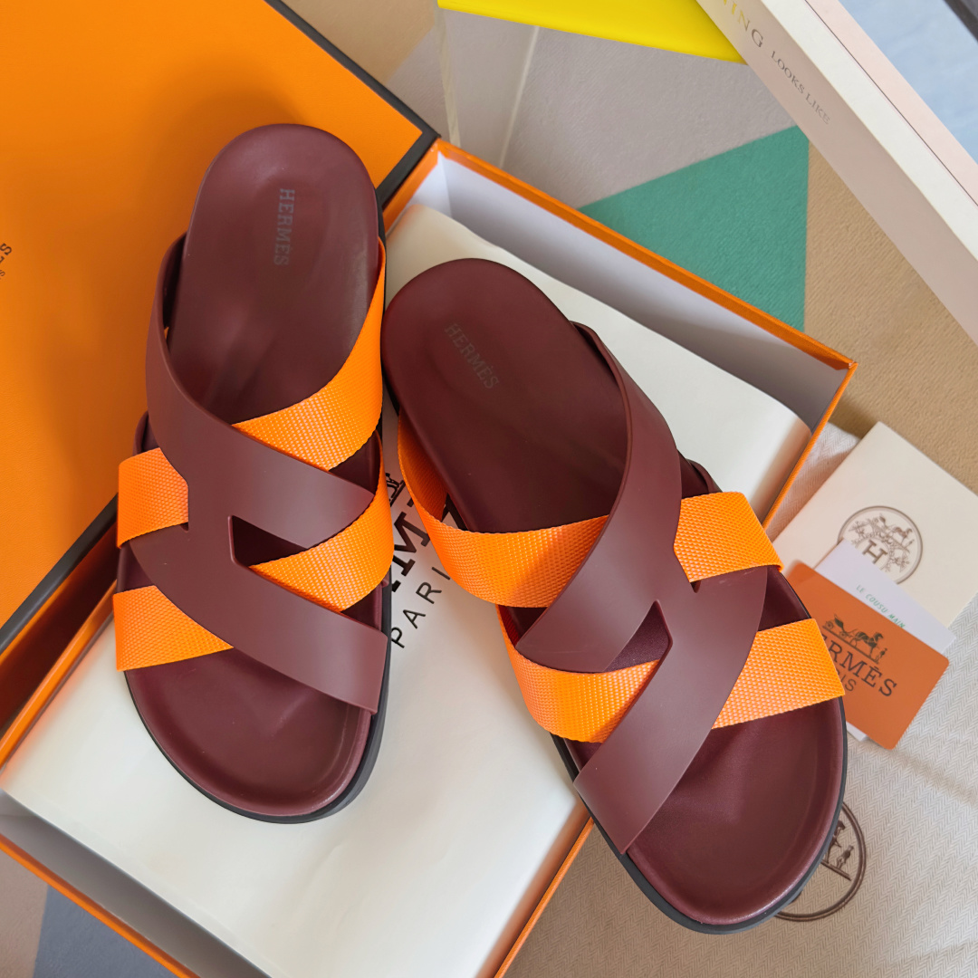 Hermes Shoes Kazimir series couple slippers