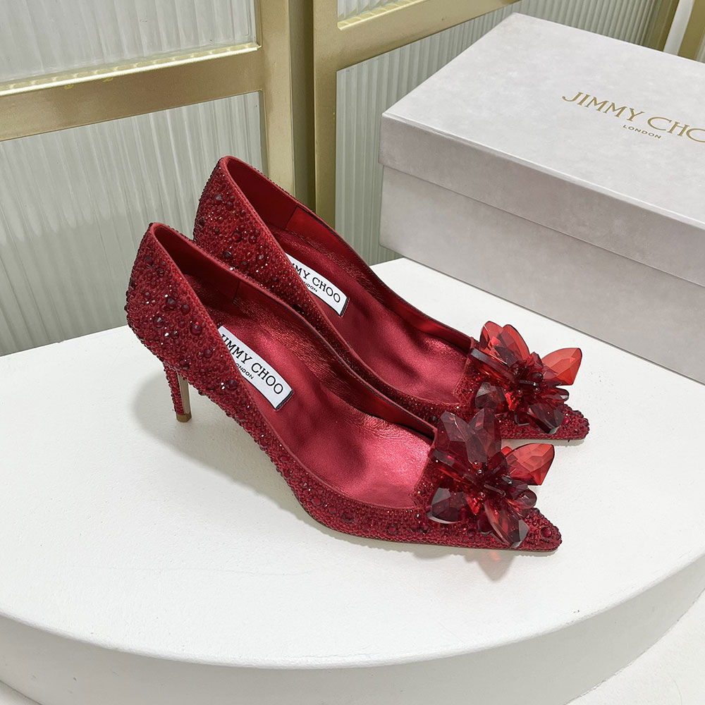 Jimmy Choo Allure Crystal Point Slide Sandal (Replica)