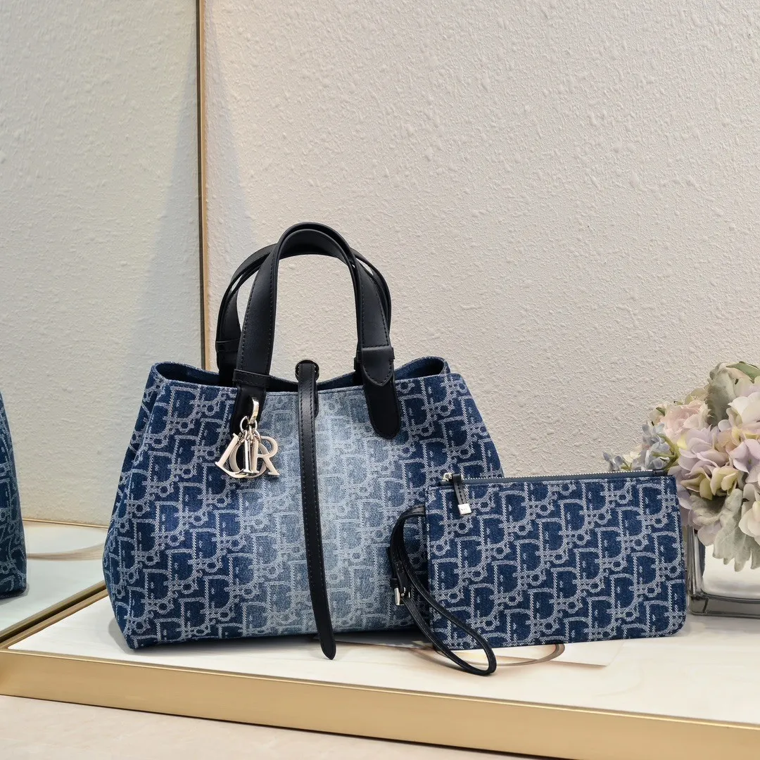 Dior Denim Medium Dior Toujours Bag Shoulder Bag Handbag (Replica)