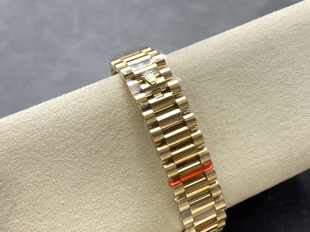 Rolex Day Date 36mm Yellow Gold 128348RBR 0030 Pave Rainbow Diamonds Sapphires Dial
