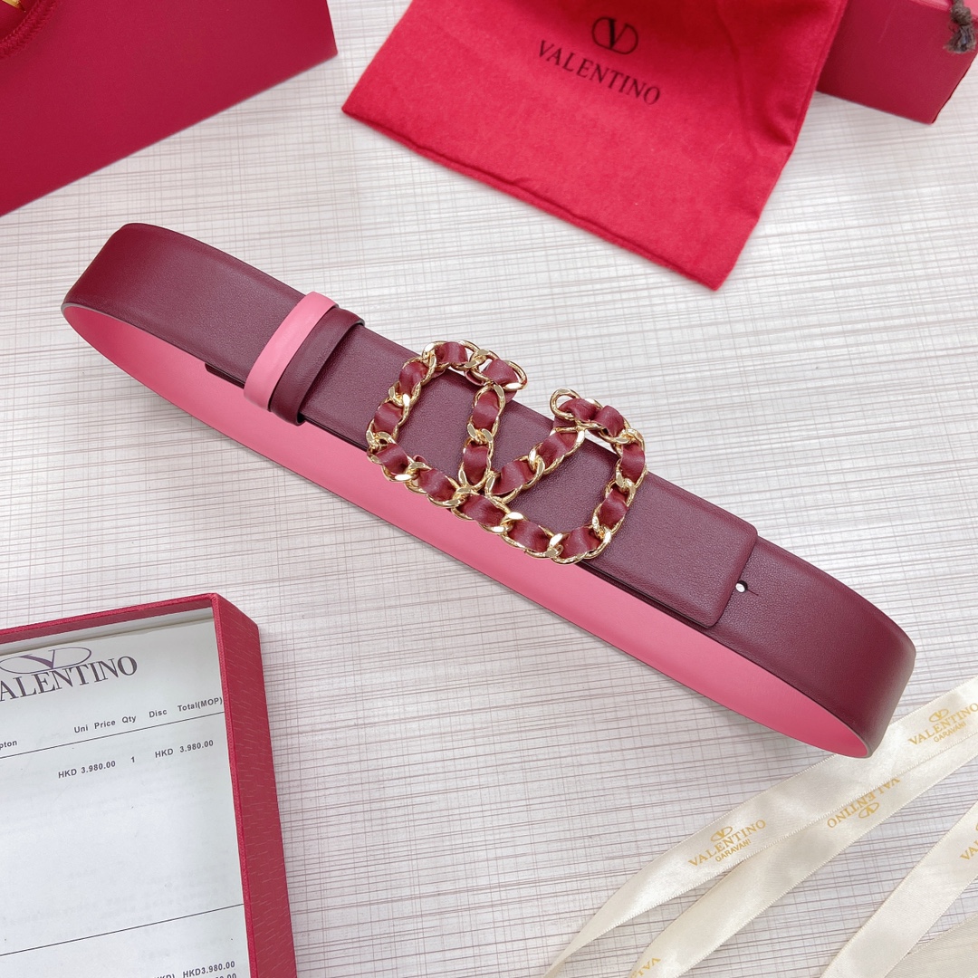 Valentino Leather Belts 1:1 Mirror Version