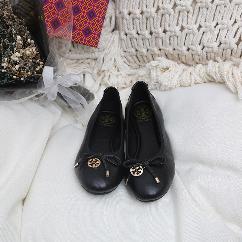 Tory Burch Leather Round Bow Sandals Slide (Replica)