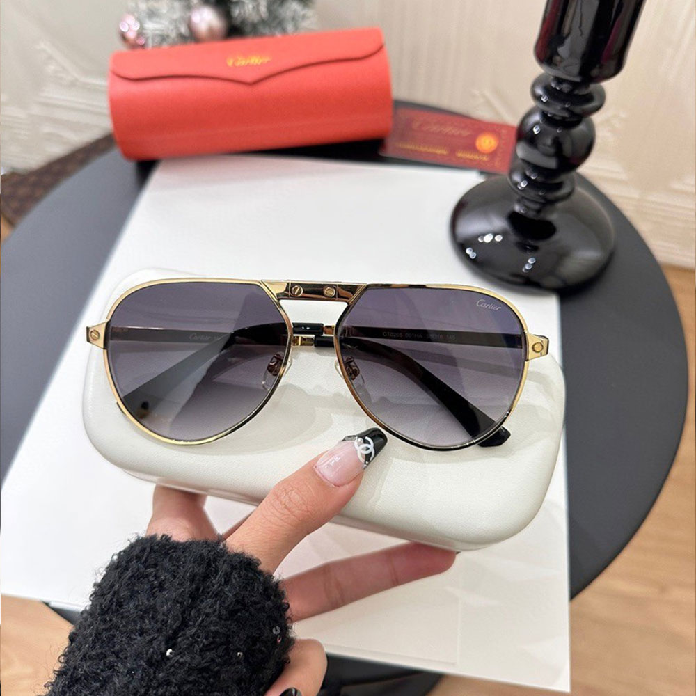 Cartier Metal irregular Line Sunglasses Top quality 锛�Replica锛�