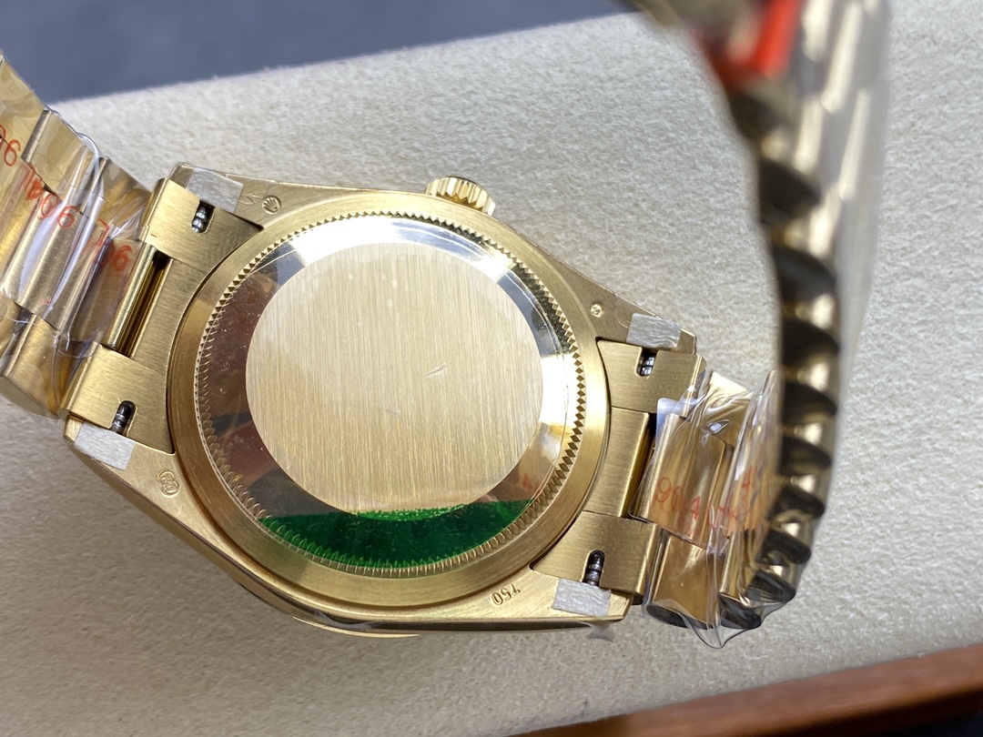 Rolex Day Date 36mm Fluted Bezel Green Ombre Dial President Bracelet m128238 0118