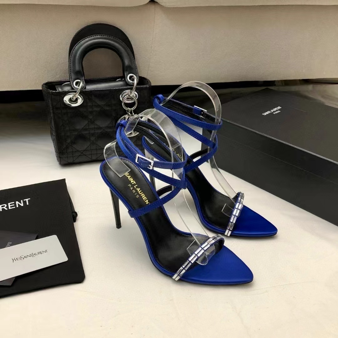 Saint Laurent YSL Gloria Silk Fabric Slide Sandal 10.5cm (Replica)