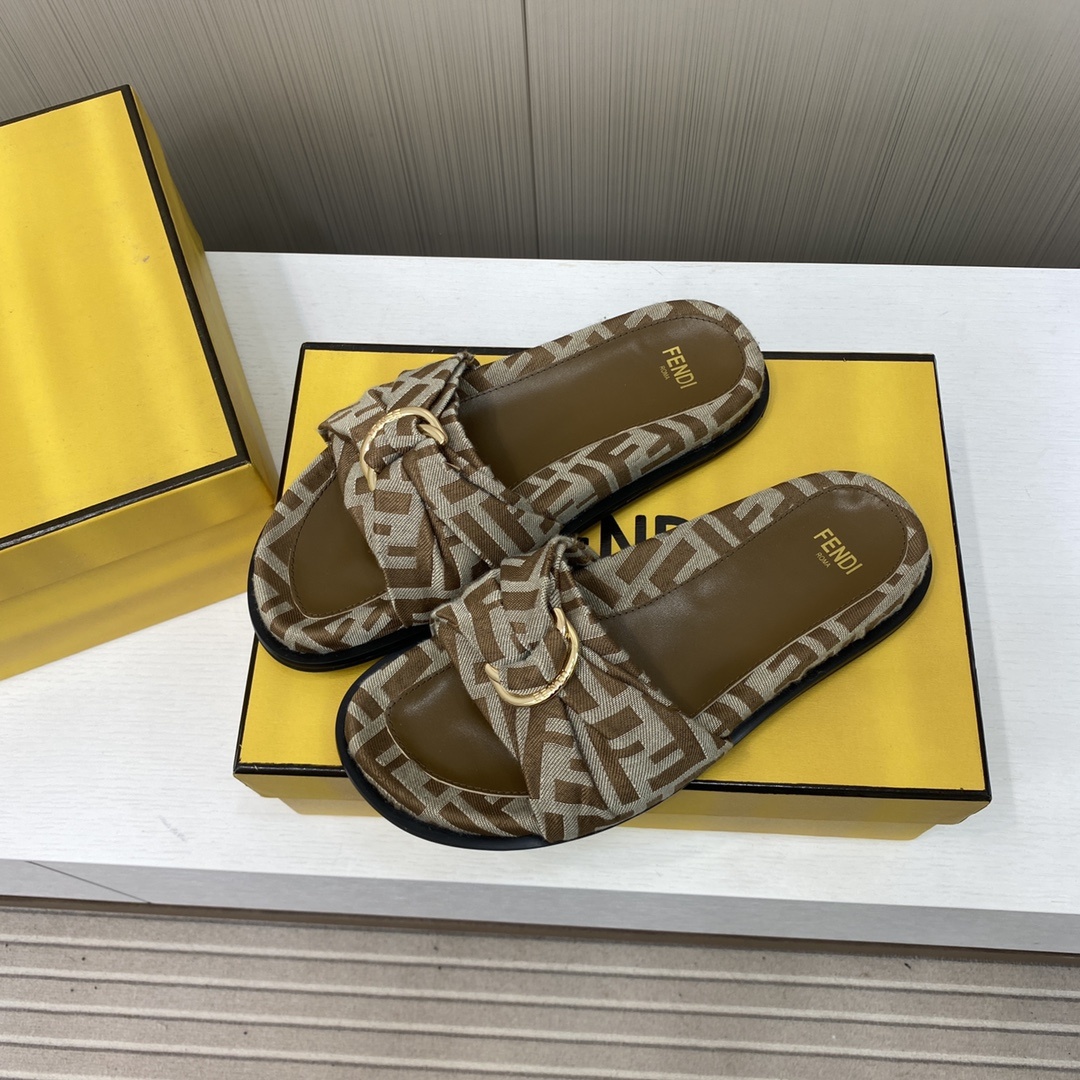 Fendi Shoes feel Reading FF slippers for couples