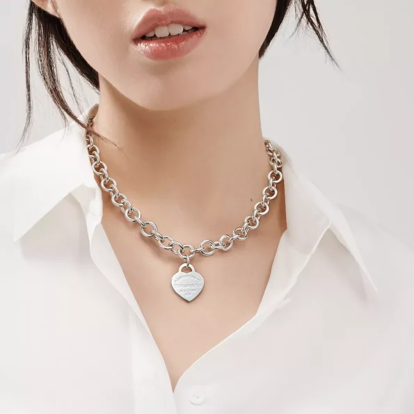 Tiffany Necklace Dupe, Heart Tag Necklace