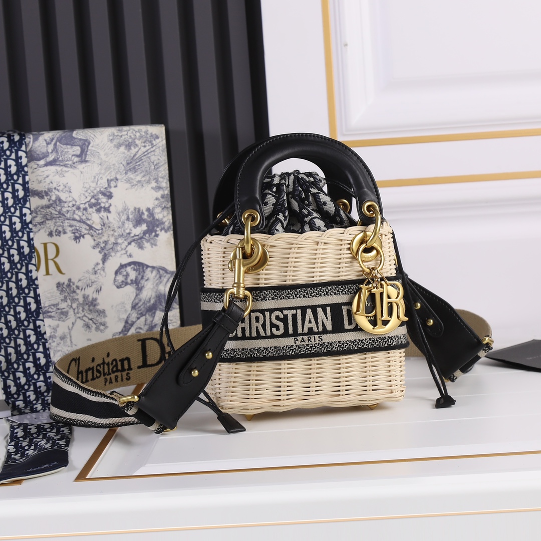 Small Lady Dior Bag Black weave 0003 XB032 20cm