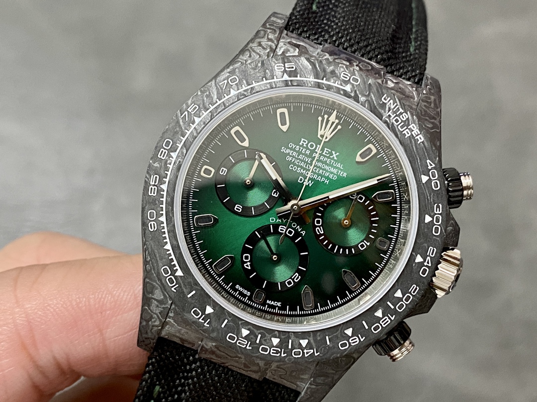 Rolex Cosmograph Daytona DIW Carbon Fiber Green Dial 40mm Men's Watch