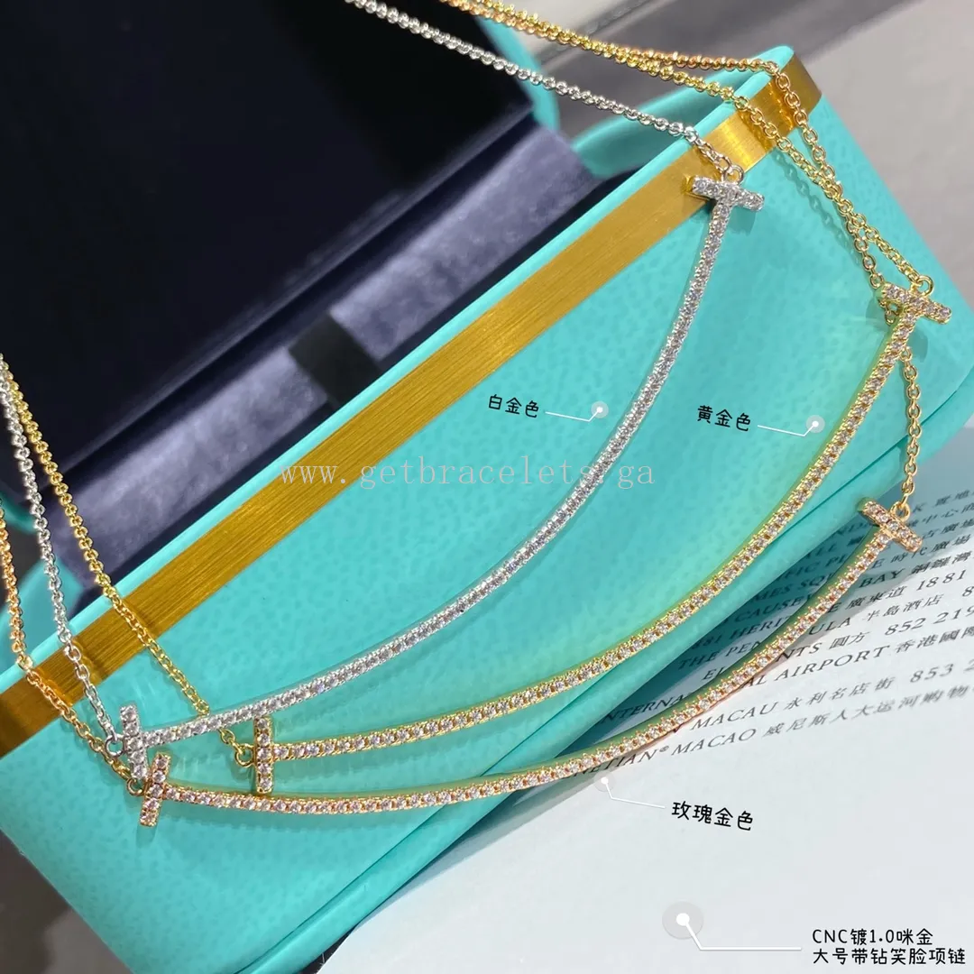 Tiffany T Large Smile Pendant With Diamonds Yellow Gold/Rose Gold/White Gold