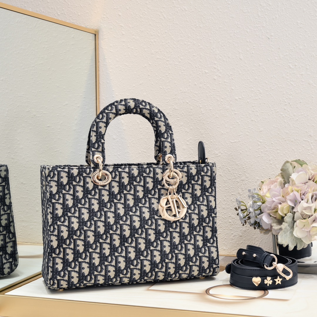 Dior Lady D-sire My Abcdior Horizontal Tote Bag Middle Shoulder Bag Handbag
