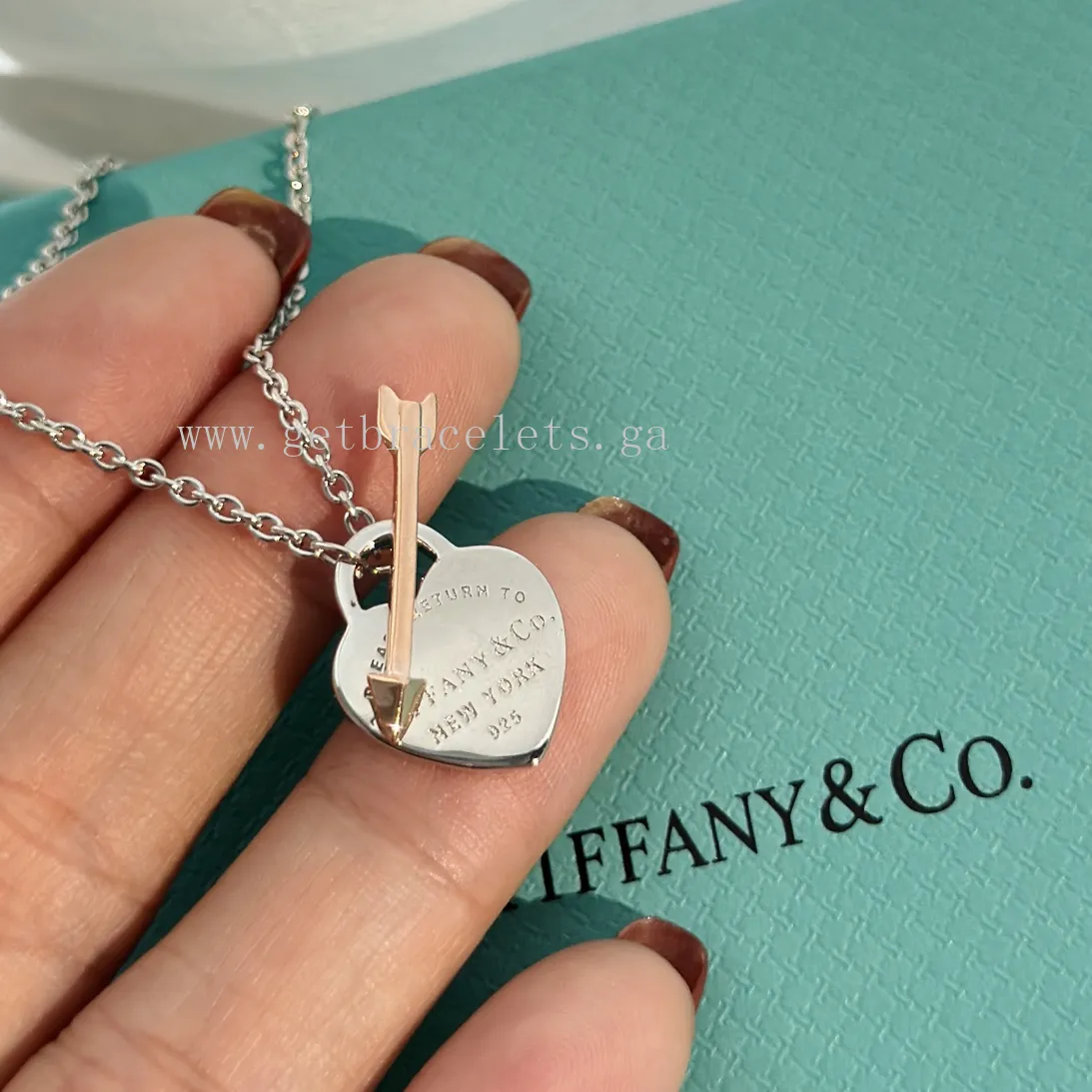 Return to Tiffany Lovestruck Heart Tag Bracelet in Silver and Rose Gold