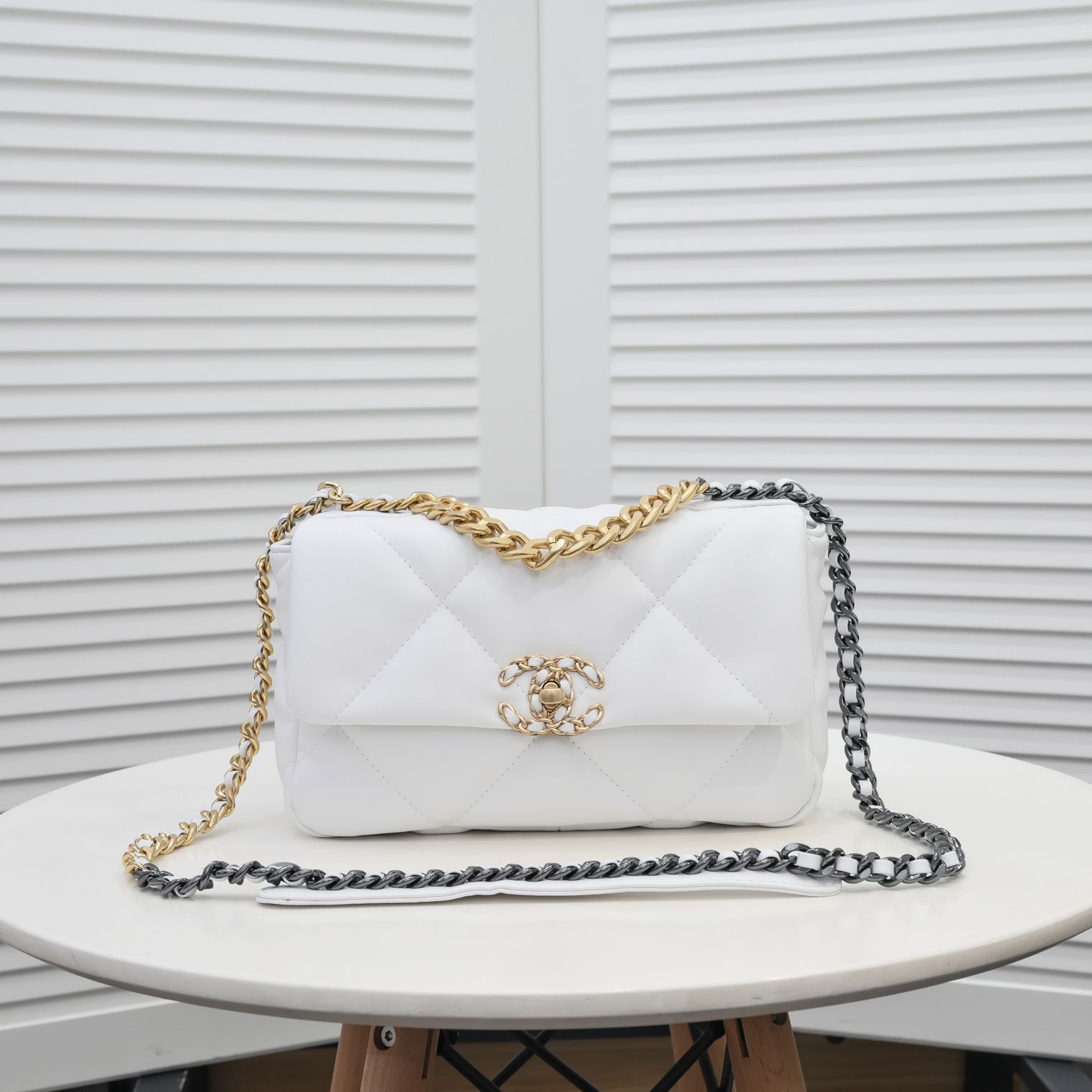 Chanel Lambskin Quilted Small 19 Flap Shoulder Bag Handbag