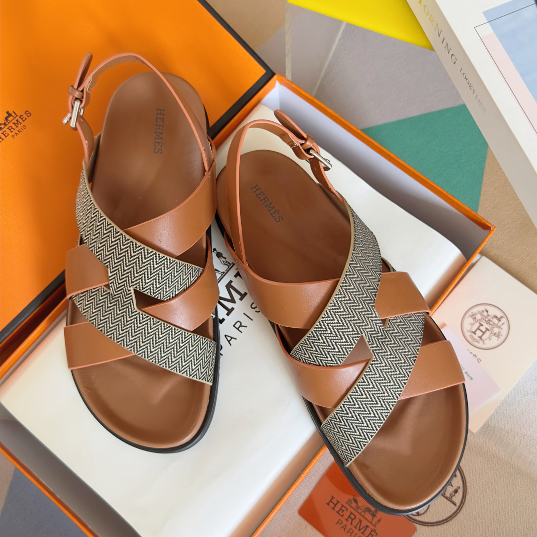 Hermes Shoes Kazimir series couple sandals