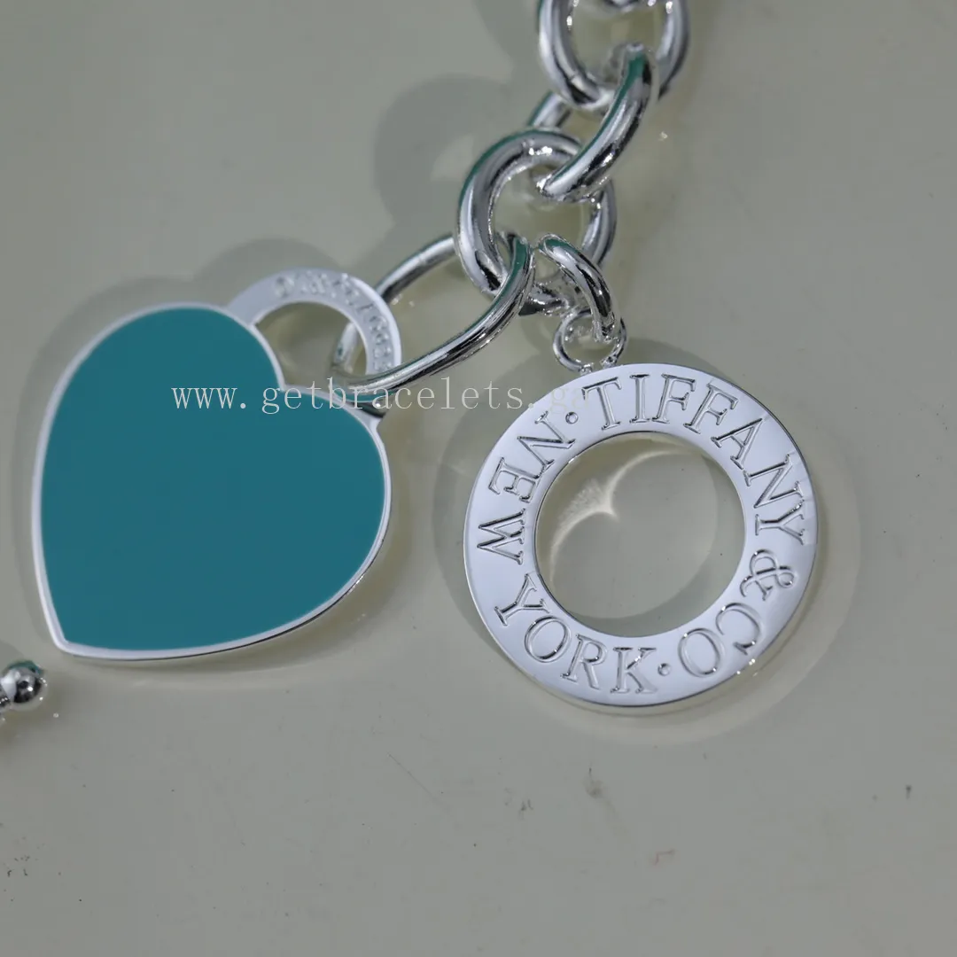 Return to Tiffany Heart Tag Toggle Bracelet in Silver Blue/Pink/Red