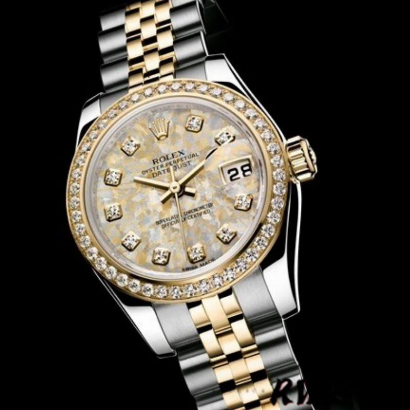 Rolex Datejust 179383 Jubilee Crystal Grey and Champagne Dial 26MM Lady Replica Watch