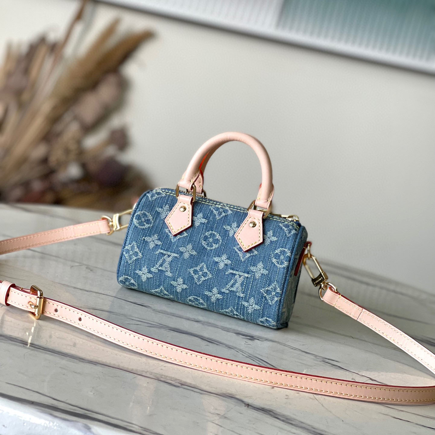 Louis Vuitton LV Denim Nano Speedy Handbag Crossbody Bag M82950 Top Quality Shoulder Bag 10A(Replica)