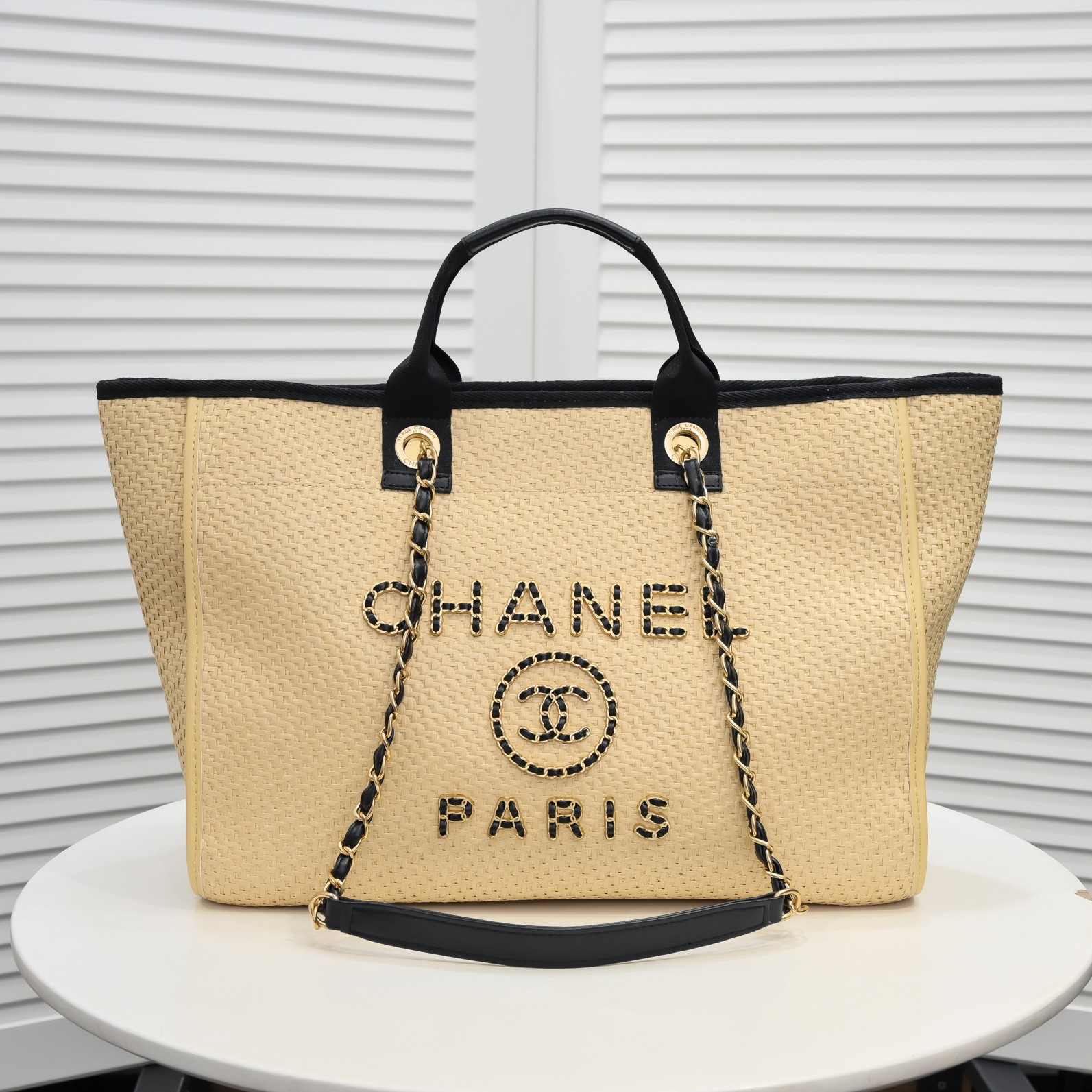 Chanel Cruise Chain Straw Purse Beach Bag Shopping bag Tote Shoulder Bag Handbag