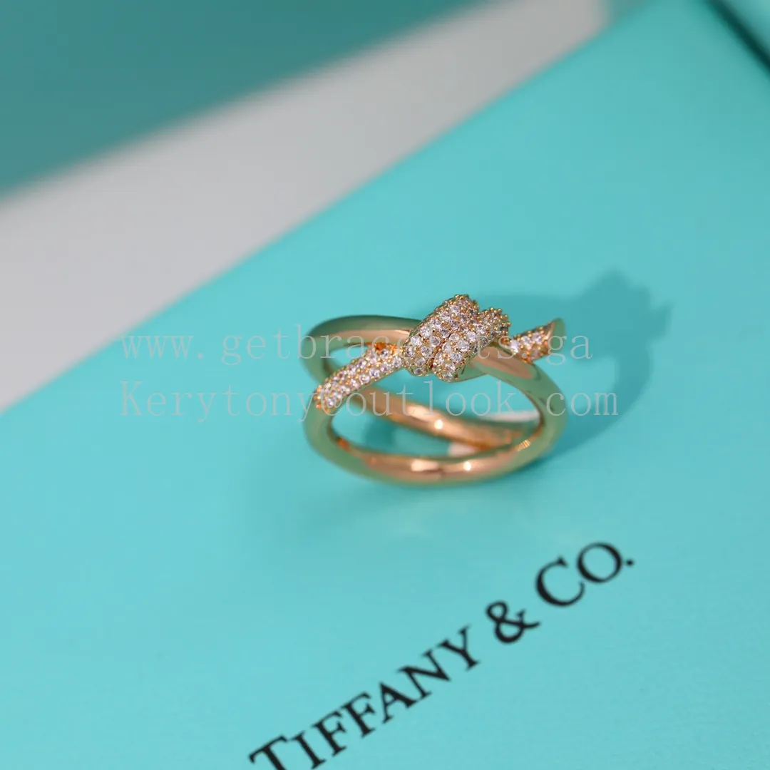 Tiffany Knot Ring Rose Gold/Yellow Gold/White Gold with Diamonds