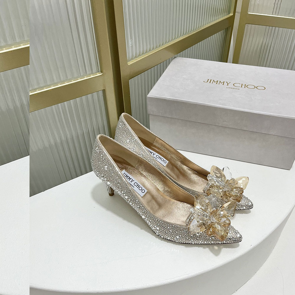 Jimmy Choo Allure Crystal Point Slide Sandal (Replica)