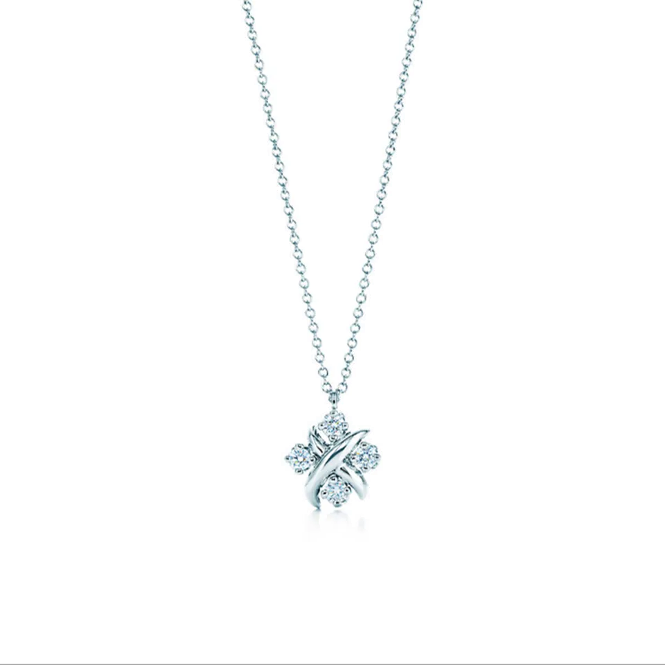 New Arrival TIFFANY & CO Schlumberger Lynn Pendant Chain Necklace Sterling Birthday Gift Sale Italy 23349868