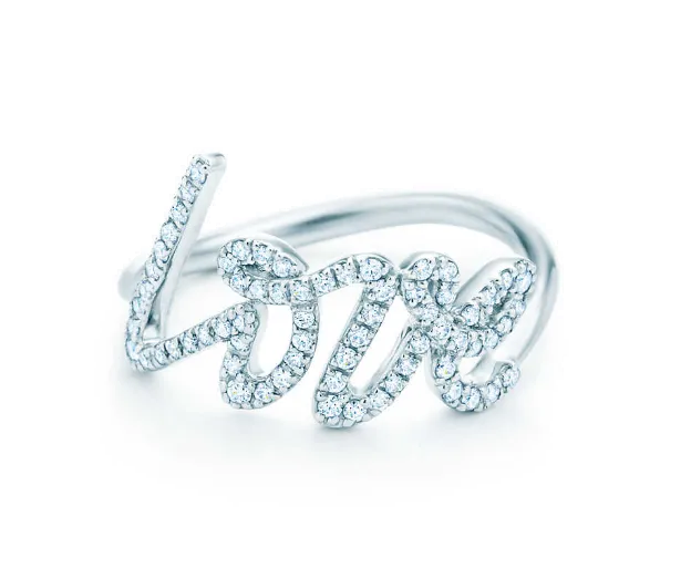 Tiffany Palomas Graffiti Love Letter Crystals Ring Street Shop Women GRP04140