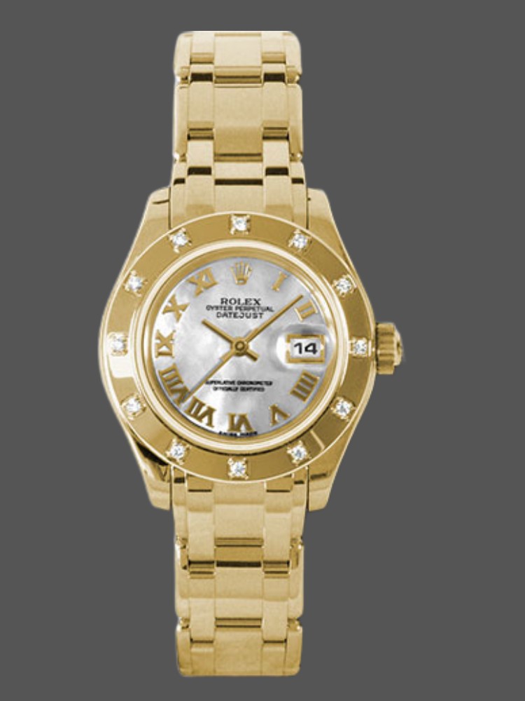 Rolex Pearlmaster 80318 White MOP Dial 29MM Lady Replica Watch