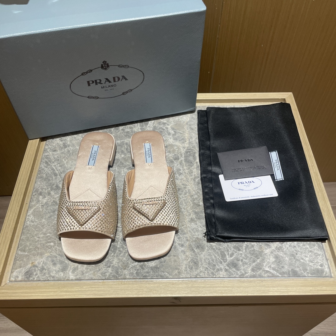 Prada shoes diamond flat bottom 1.5CM sandal 005
