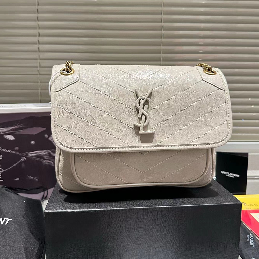 SAINT LAURENT Niki Baby In Vintage Leather Shoulder Bag(Replica)