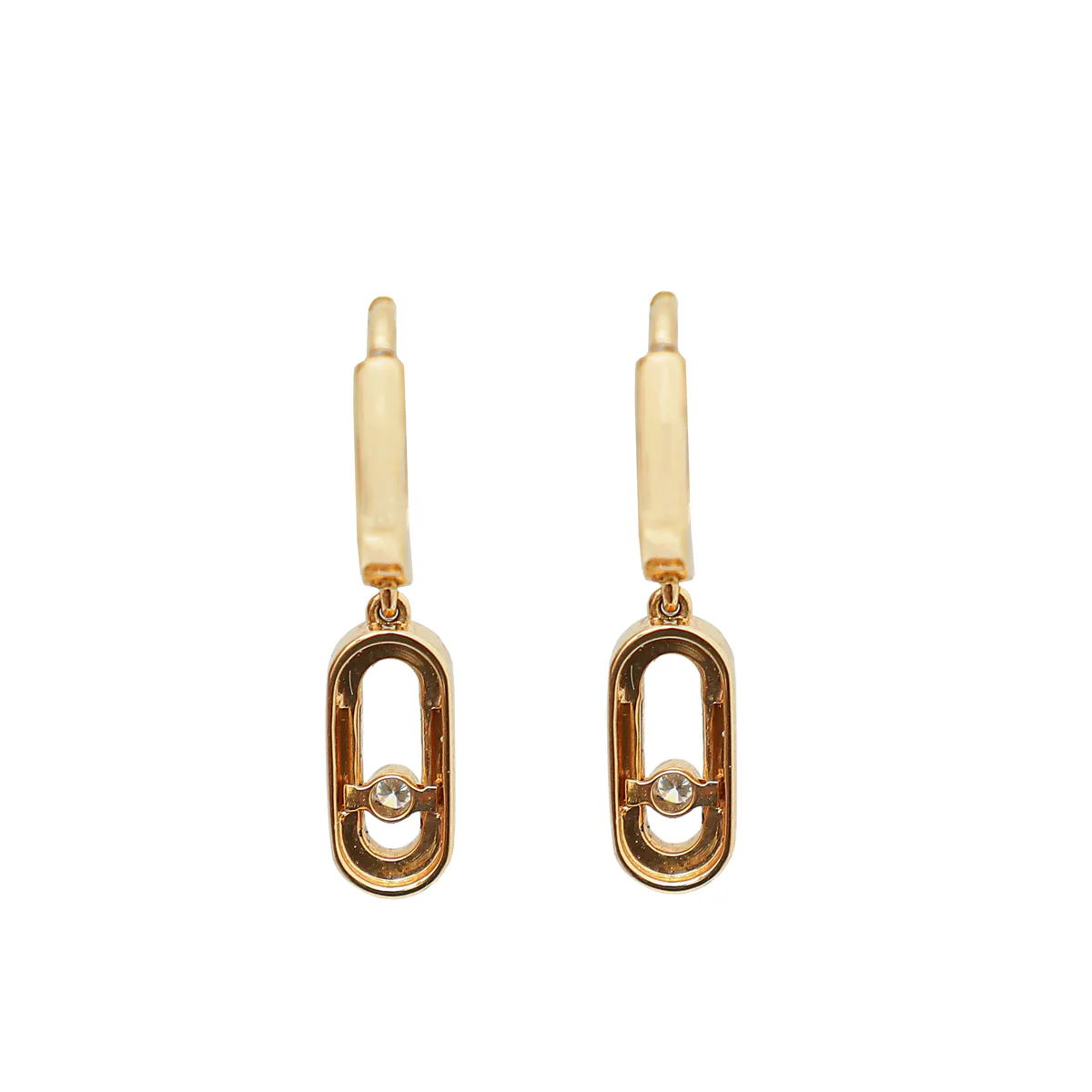 Messika 18K Rose Gold Diamond Creoles Move Uno Earring