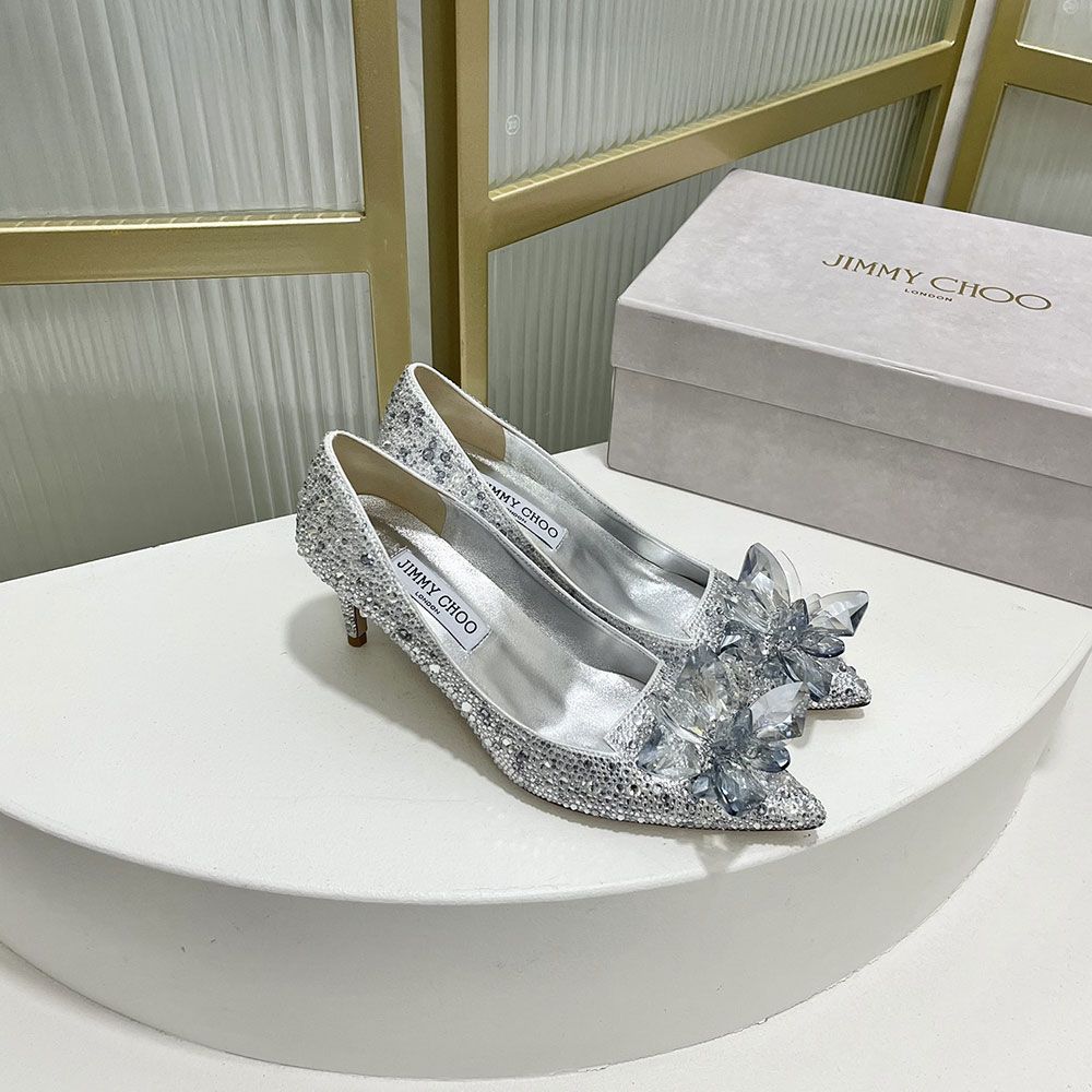 Jimmy Choo Allure Crystal Point Slide Sandal (Replica)