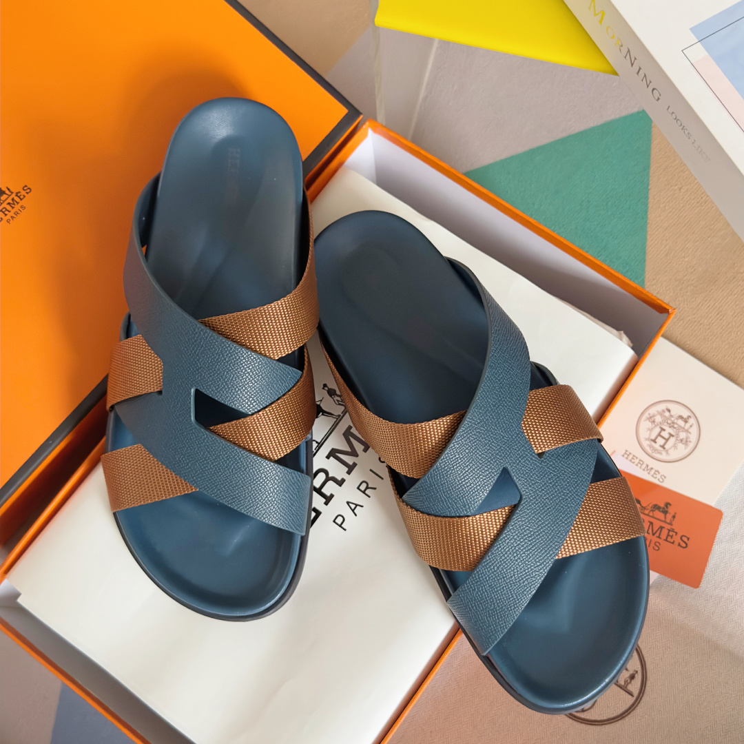 Hermes Shoes Kazimir series couple slippers