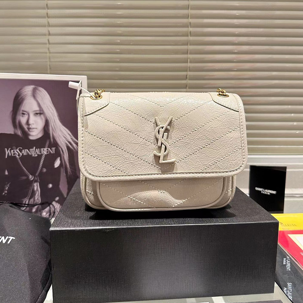 SAINT LAURENT Niki Baby In Vintage Leather Shoulder Bag(Replica)