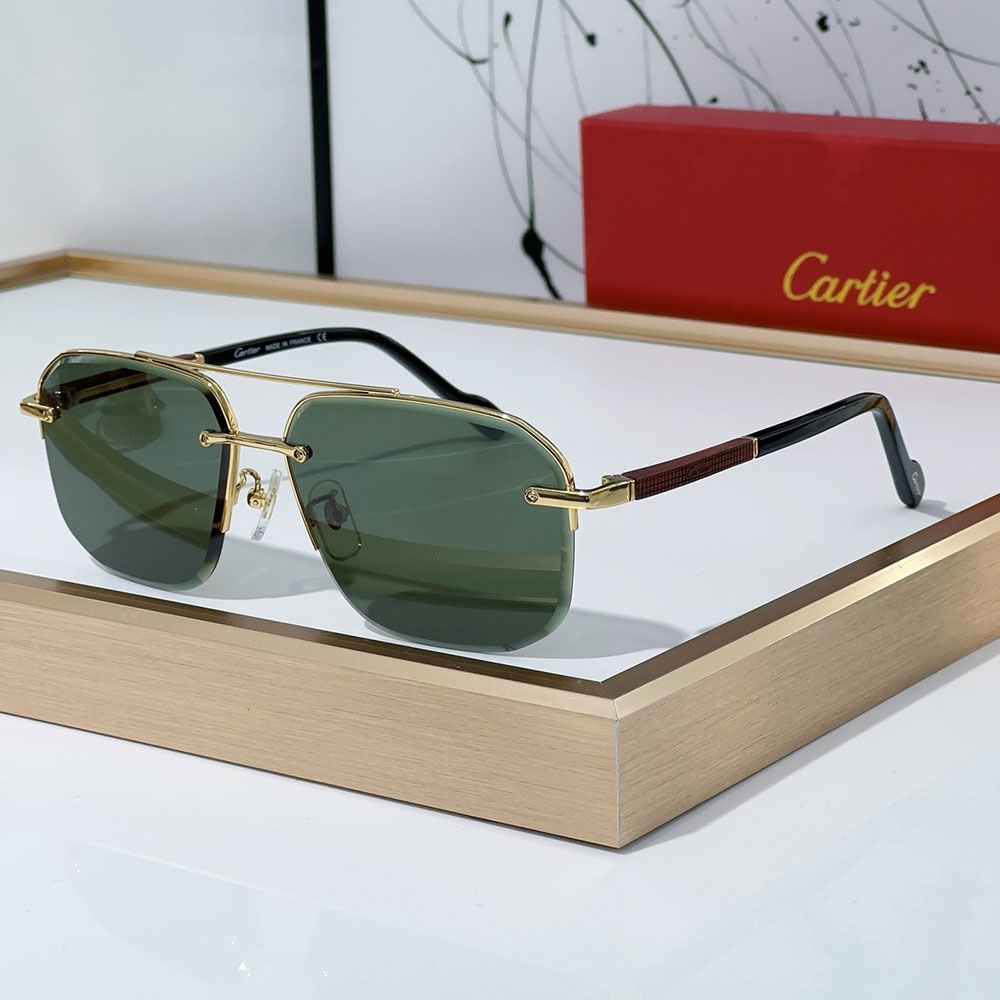 Cartier Metal Color Matching Mirror Legs Sunglasses Top quality 锛�Replica锛�