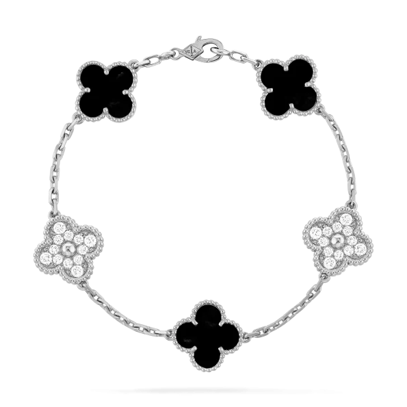 Van Cleef Bracelet Dupe, Black Clover Bracelet, Diamonds