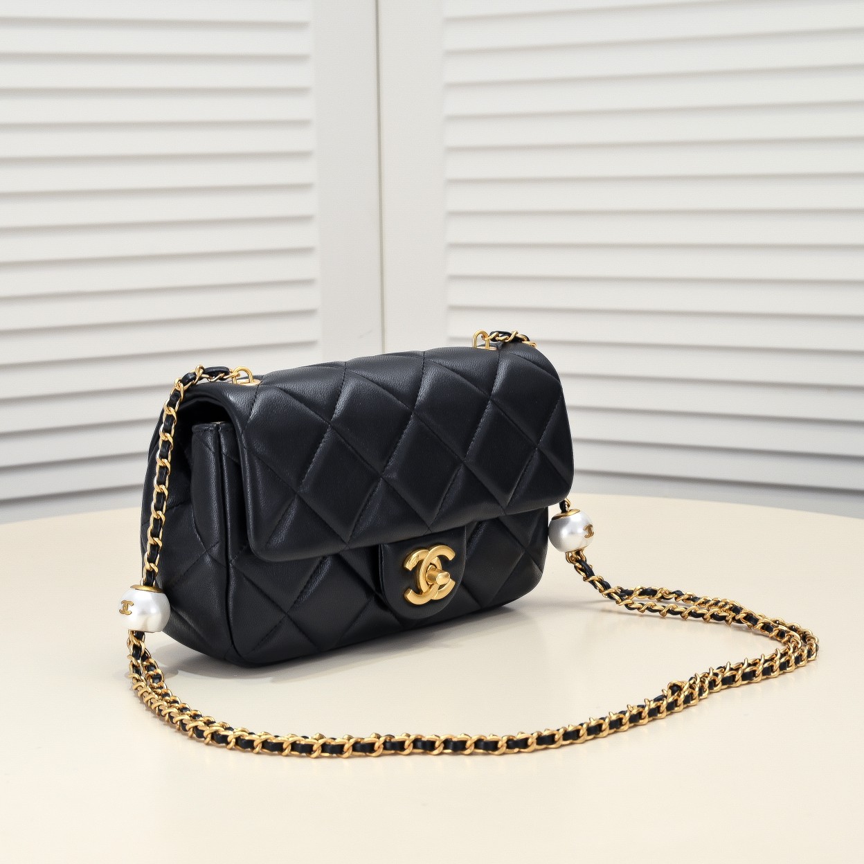 Chanel 24S Hobo Bag With Pearl Adjustable Shoulder Bag Handbag