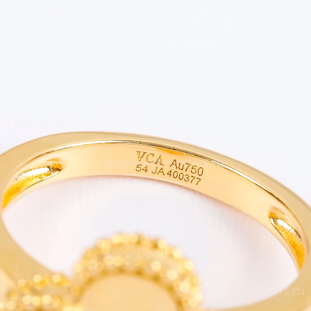 Replica Van Cleef Arpels Vintage Alhambra Ring Yellow Gold
