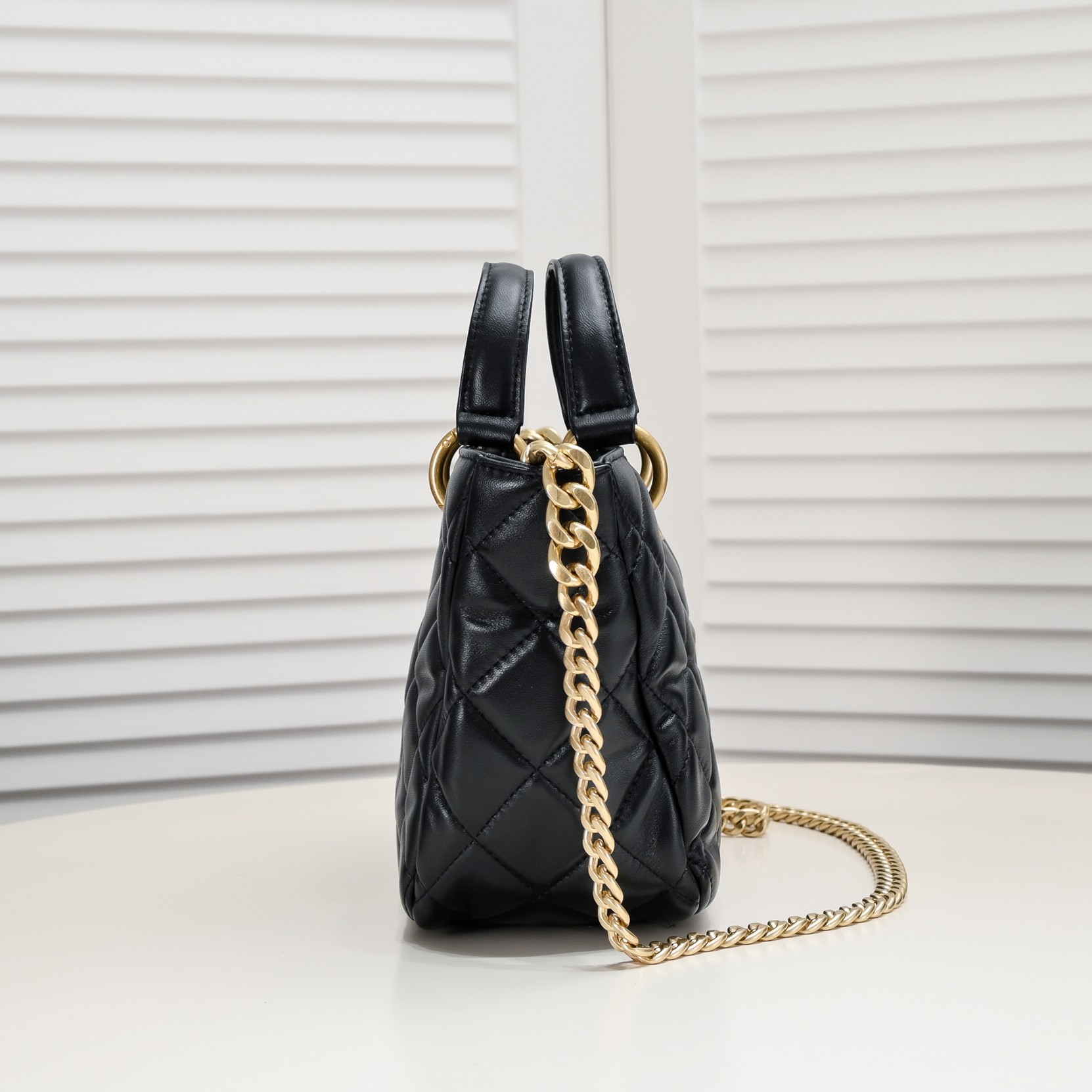Chanel CC 2Way Chain Shoulder Tote Bag Leather Shoulder Bag Handbag