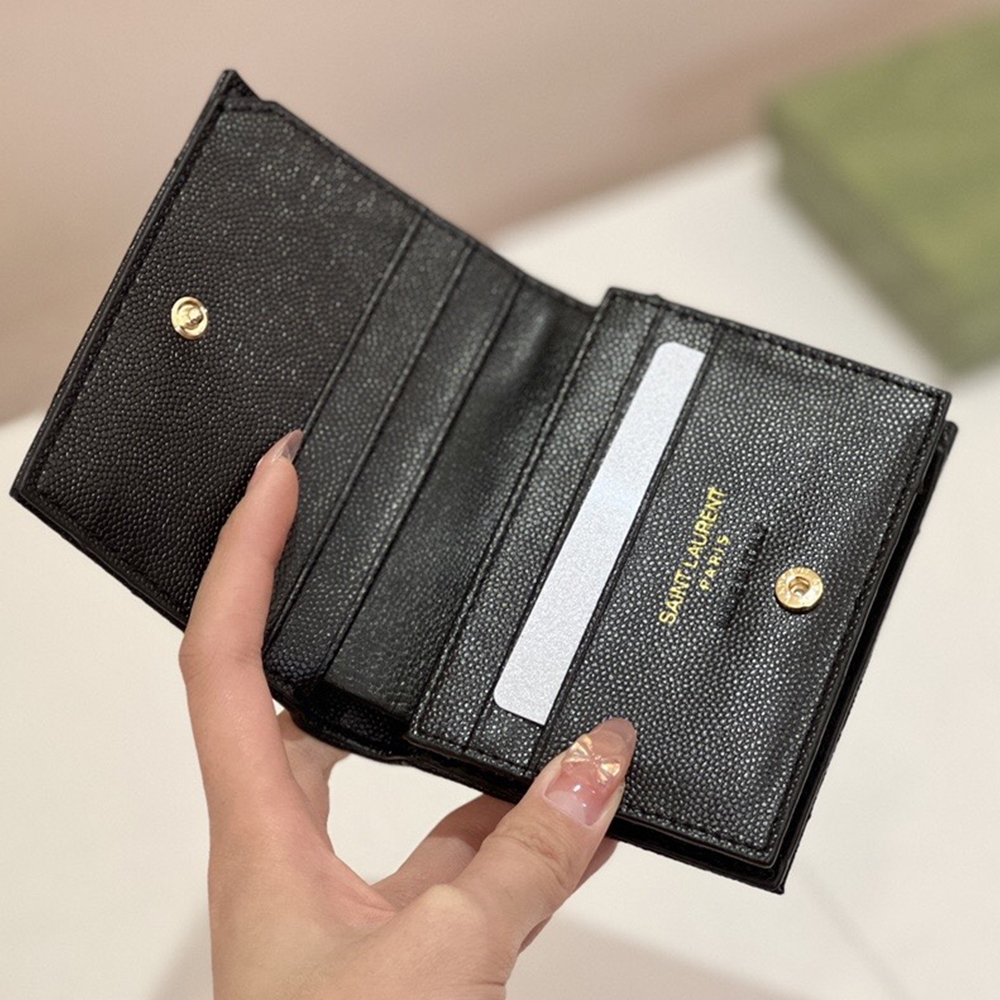 Saint Laurent YSL Monogram Caviar Leather Wallet (Replica)
