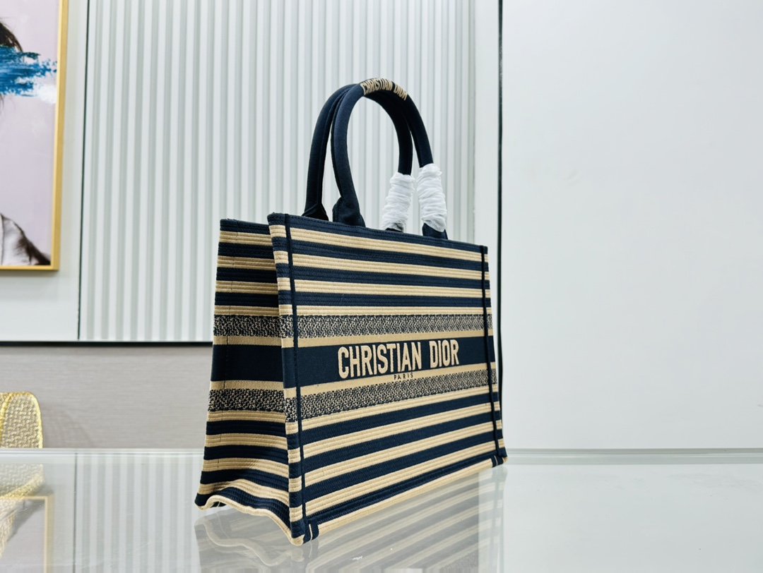 Dior Book Tote Thick Thread Thick Fabric Shoulder Bag Handbag