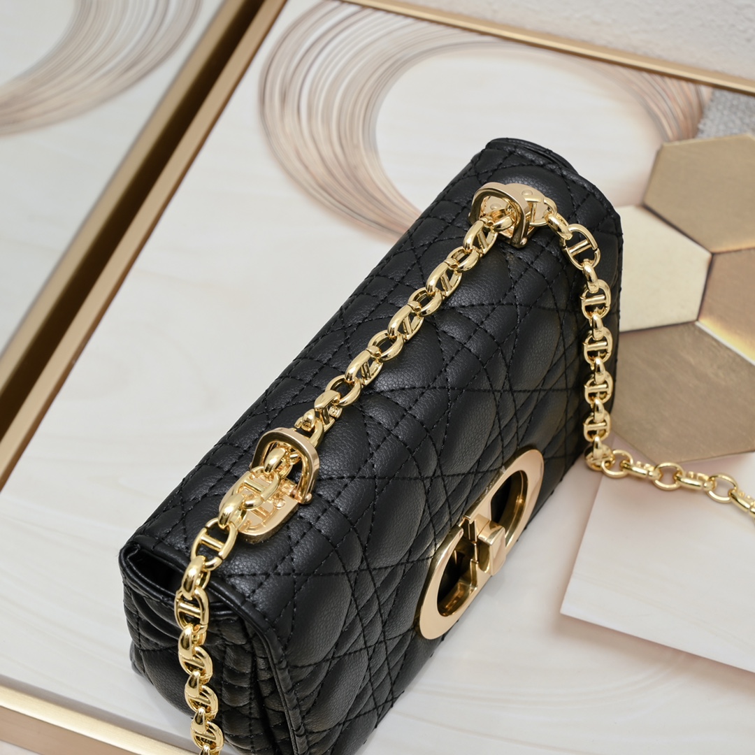 Small Dior Caro Bag Black 9797 XB091 21cm