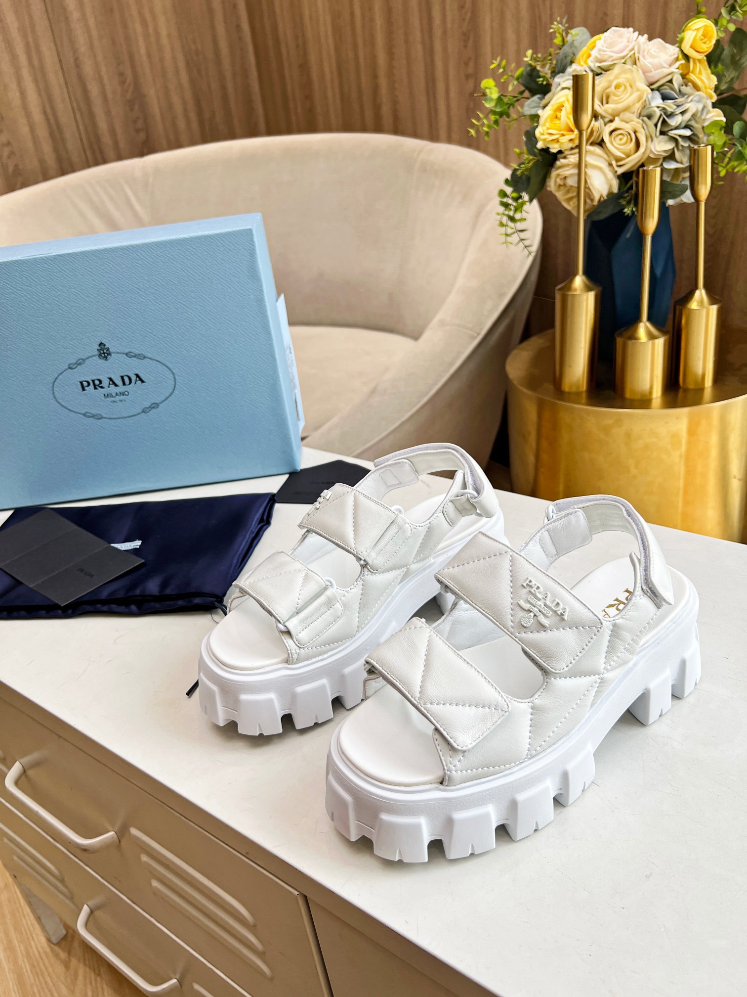 Prada Shoes Fashion style thick soled women's sandals