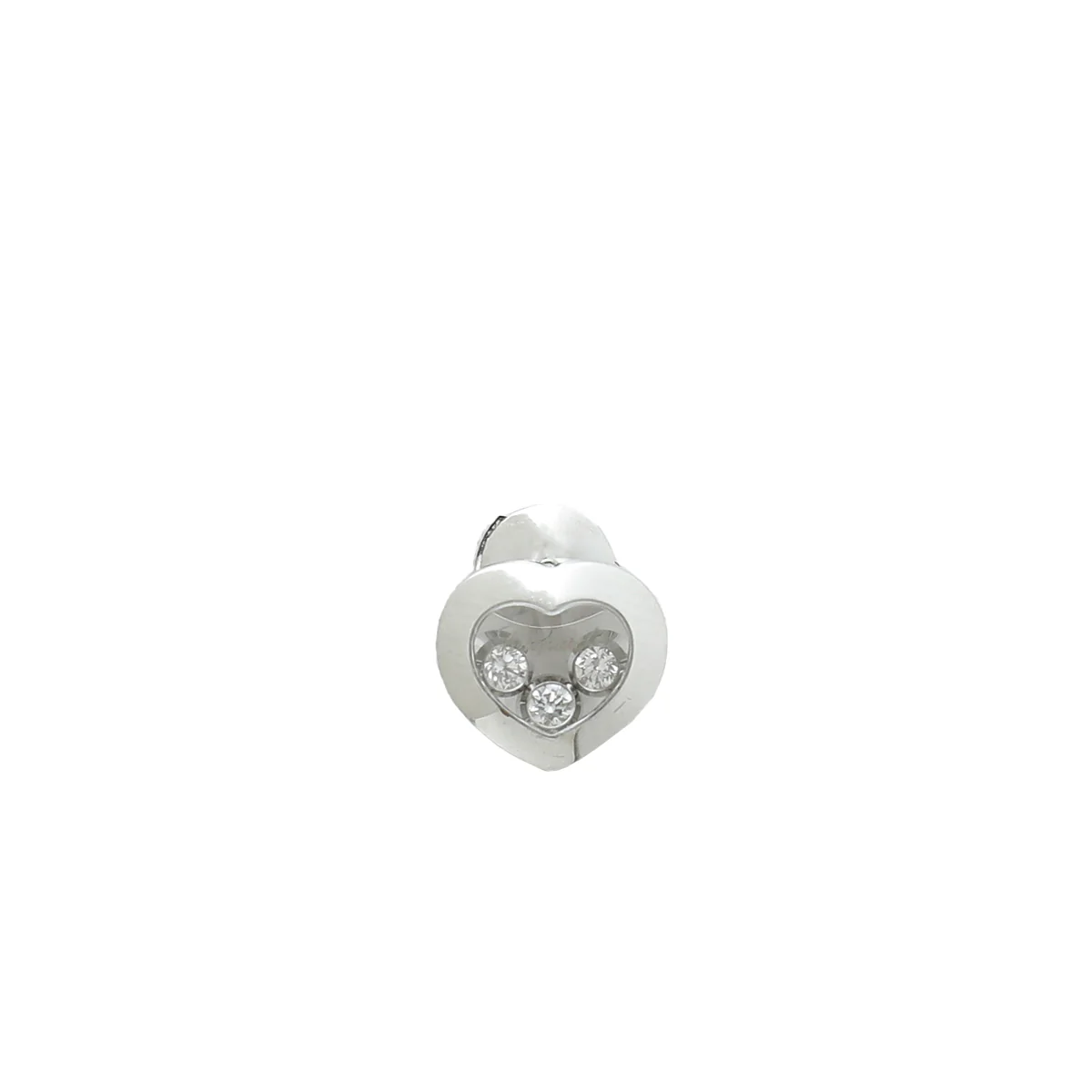 Chopard 18K White Gold Diamond Happy Heart Studs Earrings
