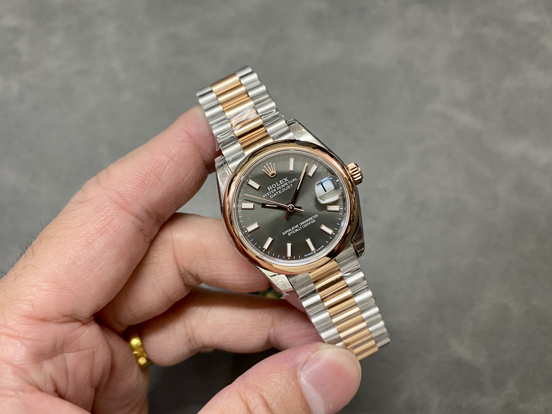 Rolex Datejust 36 Everose Gold Grey Dial Jubilee m126201 0013